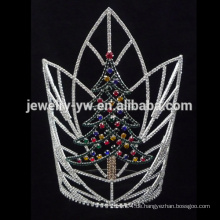 Großhandel Weihnachtsbaum Design Rhinestone Festzug Krone für Männer